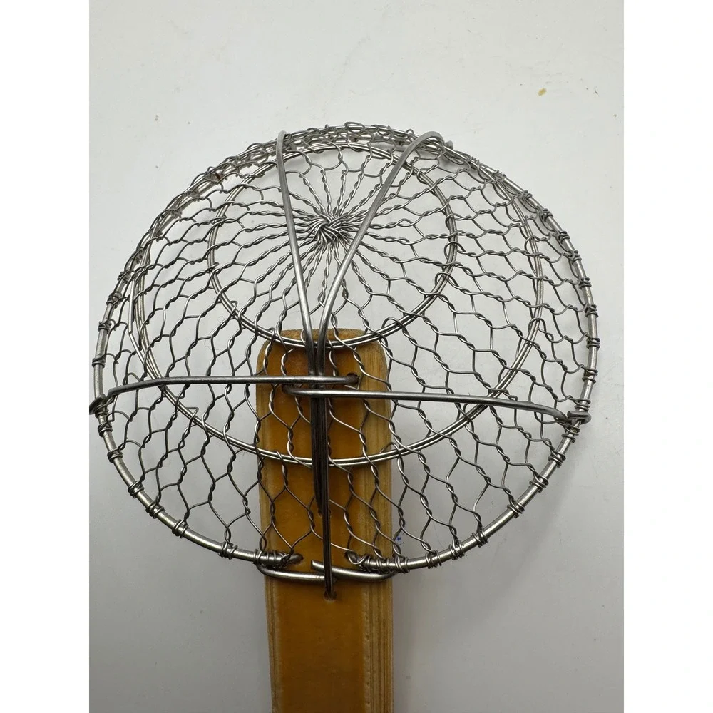 Joyce Chen ‎ Stainless Steel Wire Mesh Skimmer Spider Strainer Wooden Handle